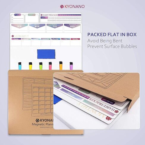 Magnetic Weekly Planner 4 Pack, KYONANO Family Planner, Magnetic Whiteboard Calendar Incl. Monthly Weekly Meal Planner, 6 Fine-Point, Fridge Wall Family Organiser with Habit Tracker&to-do List in Saudi Arabia