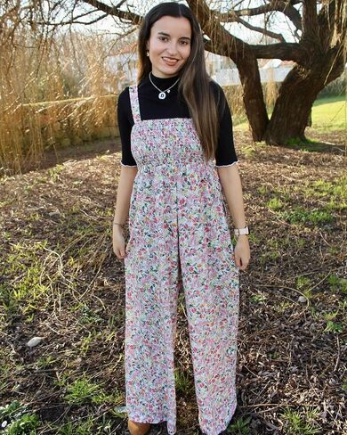 Happy Sailed Womens Overalls Casual Floral Print Sleeveless Jumpsuit High Waist Wide Leg Romper Jumpsuits with Pockets in Saudi Arabia