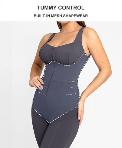 بذلة Popilush The Shapewear - بذلة من الدنيم الصناعي للنساء ملابس داخلية مدمجة للتحكم في البطن من الجينز رومبير ملابس داخلية كاملة in Kuwait