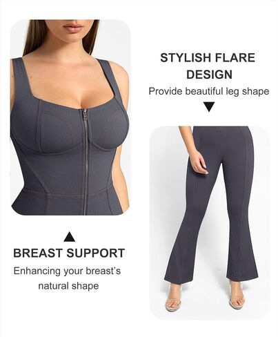بذلة Popilush The Shapewear - بذلة من الدنيم الصناعي للنساء ملابس داخلية مدمجة للتحكم في البطن من الجينز رومبير ملابس داخلية كاملة in Kuwait