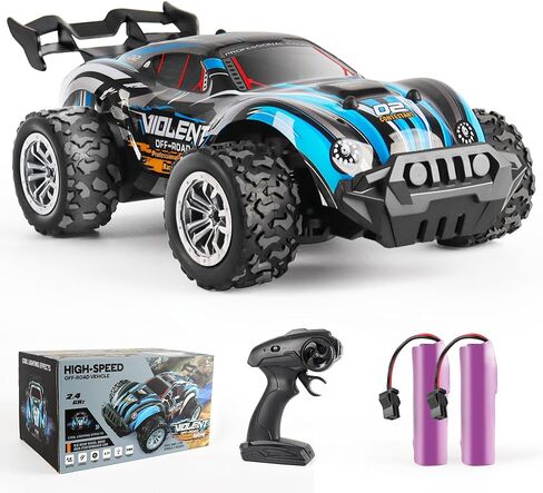 BEMITON Remote Control Car, 1:18 Scale Race Car Truck Toys, Fast 2.4GHz All Terrain 2WD High Speed 20+ Km/h Off-Road RC Vehicle Truck, Best Gift for 6 7 8 9 10 11 12+ Year Old Boys and Kids in Kuwait