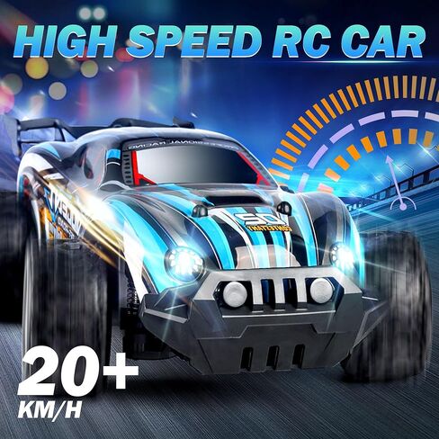 BEMITON Remote Control Car, 1:18 Scale Race Car Truck Toys, Fast 2.4GHz All Terrain 2WD High Speed 20+ Km/h Off-Road RC Vehicle Truck, Best Gift for 6 7 8 9 10 11 12+ Year Old Boys and Kids in Kuwait