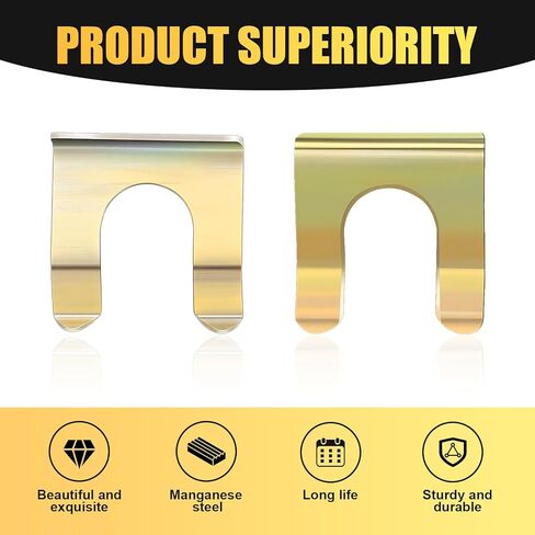 15 PCS Automobile Oil Pipe Clamp, 1.06" x 1.1" x 0.03" Metal Gear Line Handbrake Cable Fixing U-shaped Clip, Universal Multi-functional Fastening Replacement, Suitable for Most Models (Gold) in Saudi Arabia