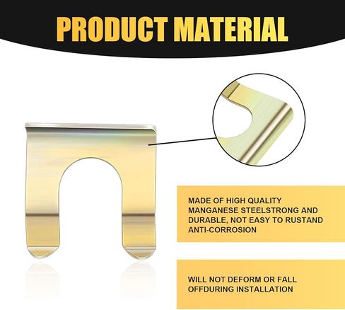 15 PCS Automobile Oil Pipe Clamp, 1.06" x 1.1" x 0.03" Metal Gear Line Handbrake Cable Fixing U-shaped Clip, Universal Multi-functional Fastening Replacement, Suitable for Most Models (Gold) in Saudi Arabia