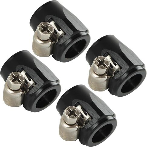 10AN Hex Hose Finisher Clamp Aluminum Black, Pack of 4 in Saudi Arabia