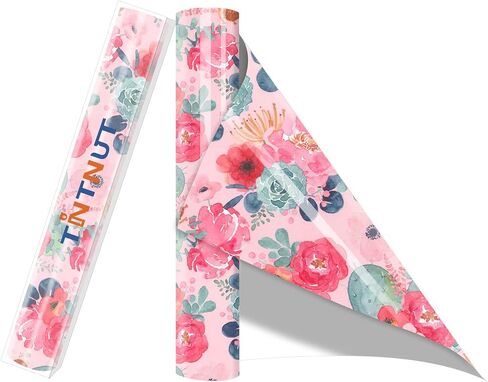 Tintnut Red Pink Rose 10 Sheets 10x12 Inch Floral Pattern HTV Iron On Vinyl for Clothes - Compatible with Cricut & Silhouette Cameo in Saudi Arabia