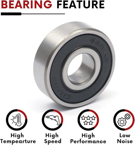10 PCS 6002-2RS Double Rubber Sealed Deep Groove Ball Bearings 15x32x9mm, Deep Groove Ball Bearing ABCE-3 Pre-Lubricated (6002-2RS, 10) in Saudi Arabia