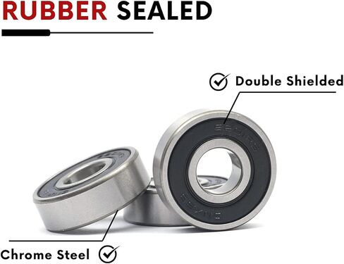 10 PCS 6002-2RS Double Rubber Sealed Deep Groove Ball Bearings 15x32x9mm, Deep Groove Ball Bearing ABCE-3 Pre-Lubricated (6002-2RS, 10) in Saudi Arabia