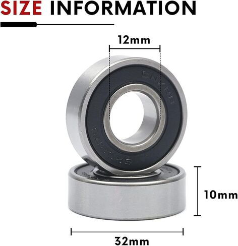 10 PCS 6002-2RS Double Rubber Sealed Deep Groove Ball Bearings 15x32x9mm, Deep Groove Ball Bearing ABCE-3 Pre-Lubricated (6002-2RS, 10) in Saudi Arabia