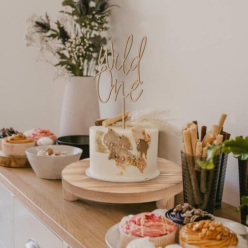 رافعات خشبية من HULISEN للديكور، حامل قاعدة خشبية مستديرة مقاس 10 بوصة لحامل وعاء النباتات الداخلي، مجموعة من 2 صينية عرض مزخرفة ريفية لطاولة المطبخ وطاولة الحمام (طبيعية) in Kuwait