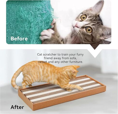 وسادات خدش القطط، 3 قطع من ألواح الخدش من الورق المقوى للقطط، عمود خدش سهل للقطط من الورق المقوى، خدش القطط، تصميم مزدوج الجوانب للعبة داخلية للقطط in Kuwait