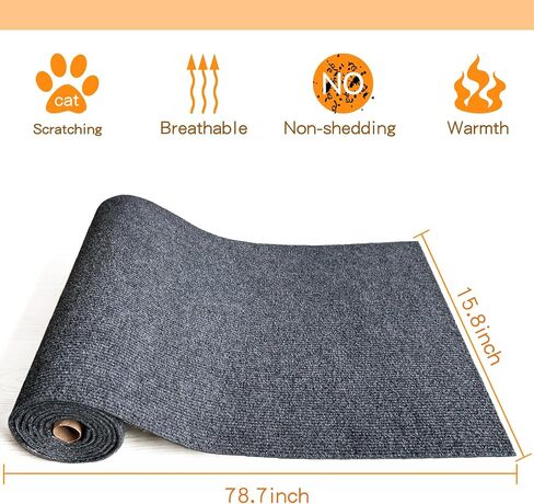 Cat Scratching Mat Trimmable Self-Adhesive 78.7"x15.8" Cat Scratch Furniture Protector Replacement Part for Cat Tree Cat Wall Steps Couch Protector DIY Climbing Cat Scratcher Anti Scratching in Saudi Arabia
