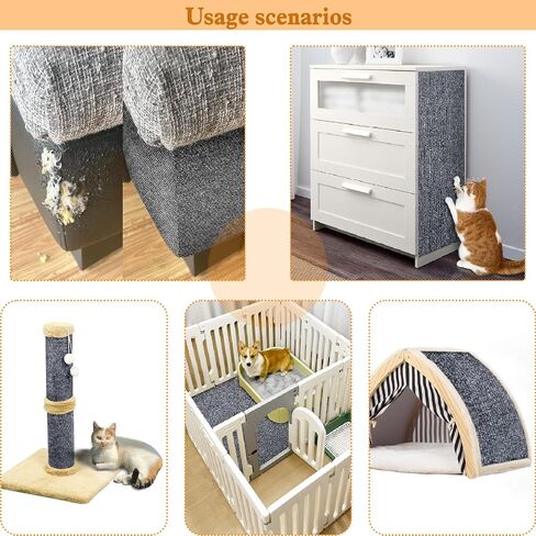 Cat Scratching Mat Trimmable Self-Adhesive 78.7"x15.8" Cat Scratch Furniture Protector Replacement Part for Cat Tree Cat Wall Steps Couch Protector DIY Climbing Cat Scratcher Anti Scratching in Saudi Arabia