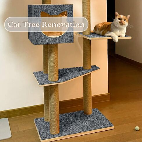 Cat Scratching Mat Trimmable Self-Adhesive 78.7"x15.8" Cat Scratch Furniture Protector Replacement Part for Cat Tree Cat Wall Steps Couch Protector DIY Climbing Cat Scratcher Anti Scratching in Saudi Arabia