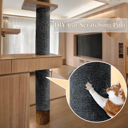 Cat Scratching Mat Trimmable Self-Adhesive 78.7"x15.8" Cat Scratch Furniture Protector Replacement Part for Cat Tree Cat Wall Steps Couch Protector DIY Climbing Cat Scratcher Anti Scratching in Saudi Arabia