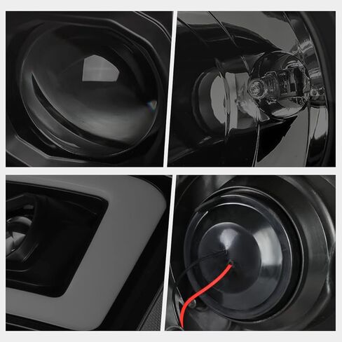 استبدال المصابيح الأمامية لعدسات الدخان PM PERFORMOTOR متوافق مع 07-14 Chevy Tahoe / 07-13 Avalanche / 07-14 Suburban 1500 2500، PMHL-CTAH-0714-LB-L-P-BSC، أسود / شفاف مدخن in Kuwait