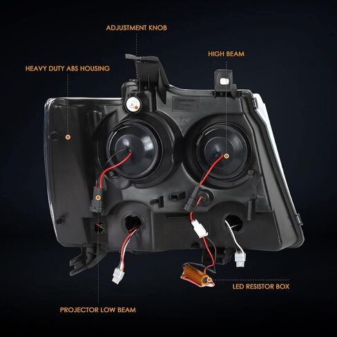 استبدال المصابيح الأمامية لعدسات الدخان PM PERFORMOTOR متوافق مع 07-14 Chevy Tahoe / 07-13 Avalanche / 07-14 Suburban 1500 2500، PMHL-CTAH-0714-LB-L-P-BSC، أسود / شفاف مدخن in Kuwait