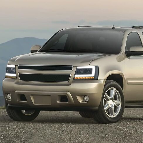 استبدال المصابيح الأمامية لعدسات الدخان PM PERFORMOTOR متوافق مع 07-14 Chevy Tahoe / 07-13 Avalanche / 07-14 Suburban 1500 2500، PMHL-CTAH-0714-LB-L-P-BSC، أسود / شفاف مدخن in Kuwait