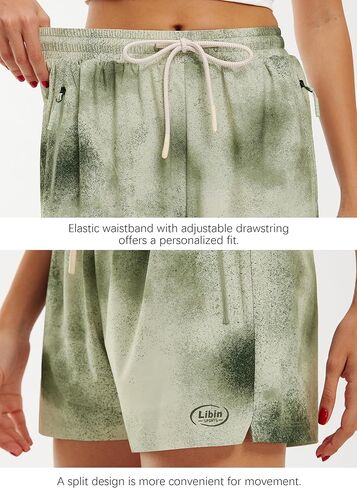 شورت Libin النسائي للجري الرياضي 3 بوصات 2 في 1 شورت رياضي سريع الجفاف للتمارين الرياضية من أجل الرياضات الصيفية غير الرسمية in Kuwait