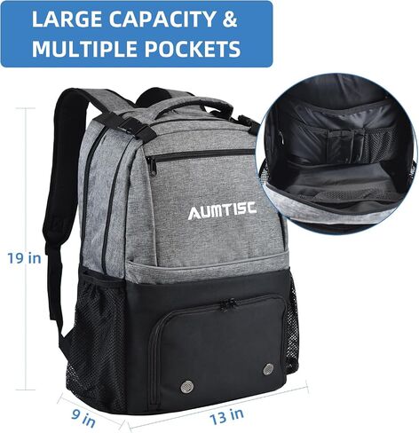 AUMTISC Tennis Bag Backpack 2 Rackets, Tennis Racket Bags with Insulated Pocket and Separate Shoe Compartment to Hold Pickleball Paddle, Badminton Squash Racquet, and Accessories in Saudi Arabia