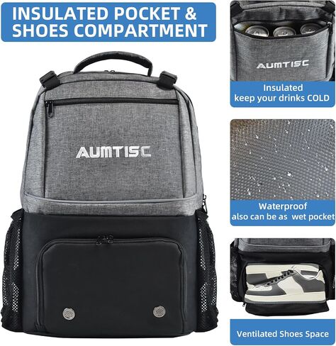AUMTISC Tennis Bag Backpack 2 Rackets, Tennis Racket Bags with Insulated Pocket and Separate Shoe Compartment to Hold Pickleball Paddle, Badminton Squash Racquet, and Accessories in Saudi Arabia