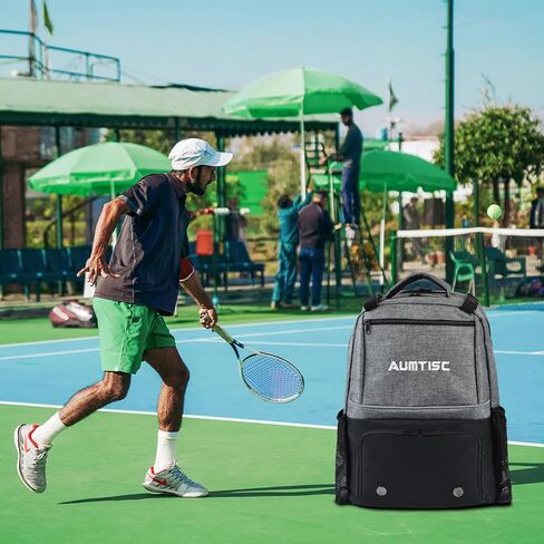 AUMTISC Tennis Bag Backpack 2 Rackets, Tennis Racket Bags with Insulated Pocket and Separate Shoe Compartment to Hold Pickleball Paddle, Badminton Squash Racquet, and Accessories in Saudi Arabia