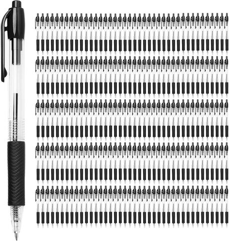 Simply Genius Ballpoint Pens in Bulk - 200 Pack Retractable Comfort Grip & Smooth Writing Medium Point Office Pens for Schools, Notebooks & Journal Writing (Black Ink) in Kuwait