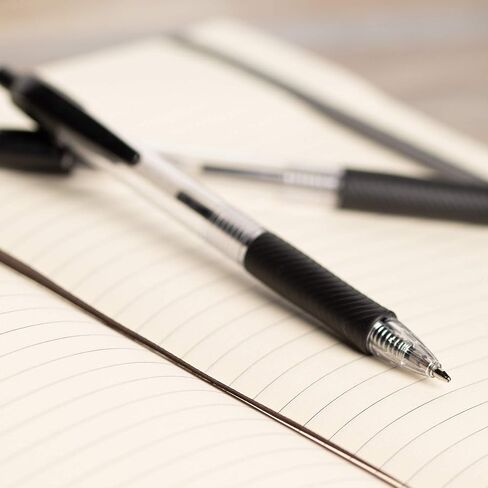 Simply Genius Ballpoint Pens in Bulk - 200 Pack Retractable Comfort Grip & Smooth Writing Medium Point Office Pens for Schools, Notebooks & Journal Writing (Black Ink) in Kuwait