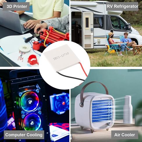 4 قطع TEC1-12703 أقراص تبريد أشباه الموصلات، مبرد حراري كهربائي، وحدة تبريد لوحة التبريد 12 فولت 6 أمبير، وحدة لوحة بلتيير 40 × 40 مللي متر 12 فولت 6 أمبير in Kuwait