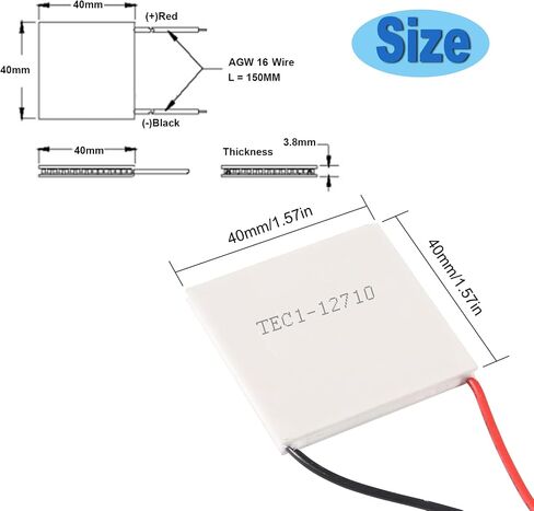 4 قطع TEC1-12703 أقراص تبريد أشباه الموصلات، مبرد حراري كهربائي، وحدة تبريد لوحة التبريد 12 فولت 6 أمبير، وحدة لوحة بلتيير 40 × 40 مللي متر 12 فولت 6 أمبير in Kuwait
