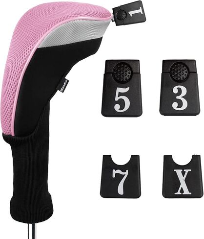 Andux 3pcs/Set Golf 460cc Driver Wood Head Covers with Long Neck and Interchangeable No. Tags in Saudi Arabia