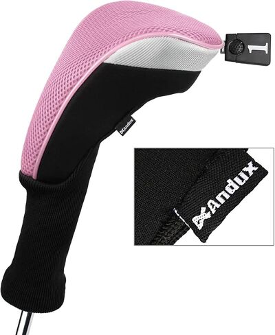 Andux 3pcs/Set Golf 460cc Driver Wood Head Covers with Long Neck and Interchangeable No. Tags in Saudi Arabia