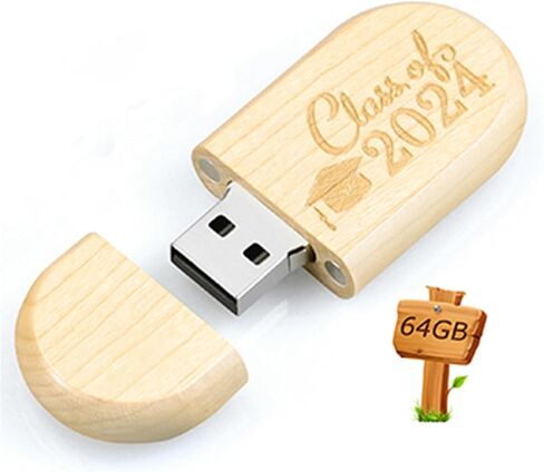 Graduation Gifts for Her Him, Class of 2024 Wooden Flash Drive 64GB, Cool Graduation Gift Box for Women Men Senior High School College Grad Student Nurse Daughter Son Teacher Law Masters Degree in Saudi Arabia