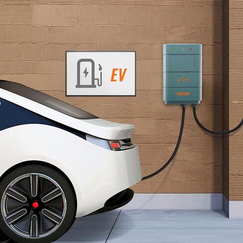 VEVOR Level 2 Electric Vehicle Charging Station, 0-40A Adjustable, 9.6 kW 240V NEMA 14-50 Plug Smart EV Charger with WiFi, 22-Foot TPE Charging Cable for Indoor/Outdoor Use, ETL&Energy Star Certified in Saudi Arabia