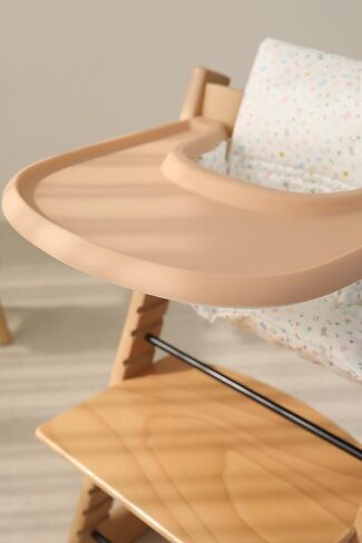Full Coverage Stokke Tripp Trapp High Chair Placemat | Silicone High Chair Placemat | Lightweight | Dishwasher Safe| Easy to Clean (Butter Cream) in Saudi Arabia