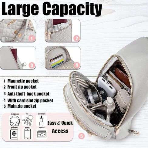 Atelaris Leather Sling Bag for Women,Fashion Crossbody Bags Fanny Packs for Women,Chest Bag for Travel Sport in Saudi Arabia