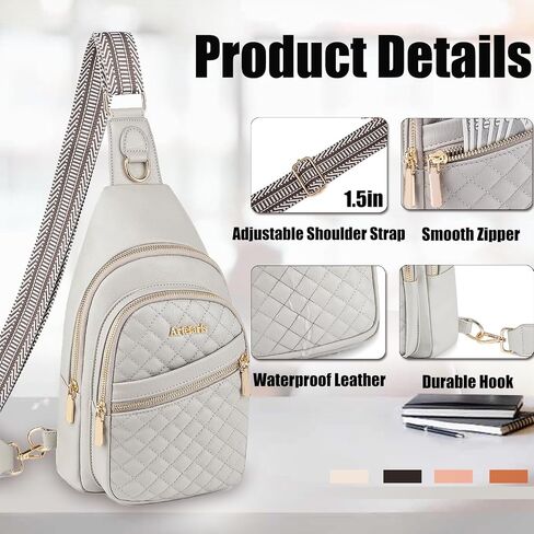 Atelaris Leather Sling Bag for Women,Fashion Crossbody Bags Fanny Packs for Women,Chest Bag for Travel Sport in Saudi Arabia