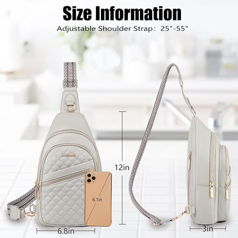 Atelaris Leather Sling Bag for Women,Fashion Crossbody Bags Fanny Packs for Women,Chest Bag for Travel Sport in Saudi Arabia