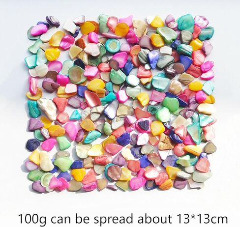 100g Shell Mixed Color Mosaic Tiles Mosaic Glass Pieces for Home Decoration or DIY Crafts, Natural Shell Irregular Size (Rose Red) in Saudi Arabia