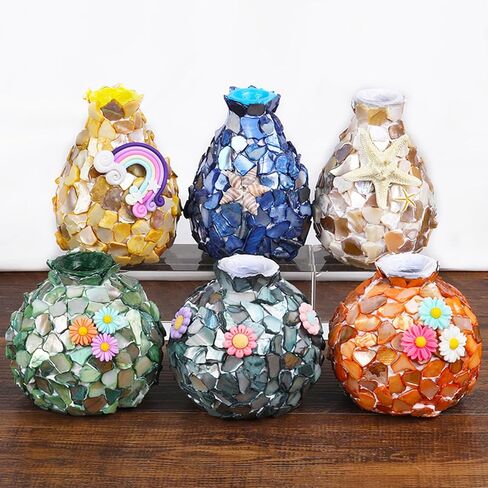 100g Shell Mixed Color Mosaic Tiles Mosaic Glass Pieces for Home Decoration or DIY Crafts, Natural Shell Irregular Size (Rose Red) in Saudi Arabia
