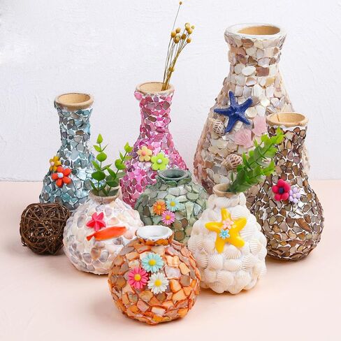 100g Shell Mixed Color Mosaic Tiles Mosaic Glass Pieces for Home Decoration or DIY Crafts, Natural Shell Irregular Size (Rose Red) in Saudi Arabia