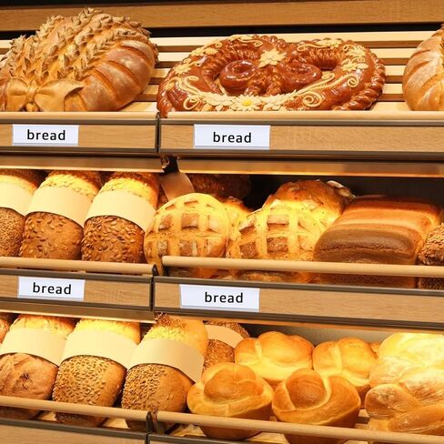 200 Pcs 3 x 1 Inch Self Adhesive Label Holders with Paper Label Inserts, Clear Shelf Tag Label Holders Adhesive Shelf Labels for Supermarket Bookshelf Mailbox Storage Bins in Kuwait