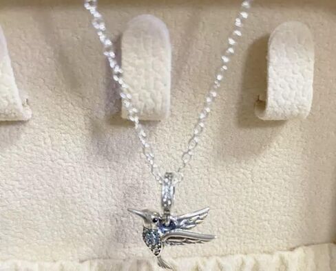 MM | Abalorio Charm Dije Sterling Silver Hummingbird Bead with Cubic Zirconia for Pandora Bracelet, 925 Silver in Saudi Arabia