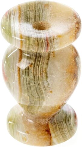 حامل شموع دانيلوفو، شمعدان من رخام العقيق الطبيعي للشموع الرقيقة، حامل شموع أرثوذكسية، مثالي للشموع التي يصل قطرها إلى 1/3 بوصة (الارتفاع 1.9 بوصة) in Kuwait