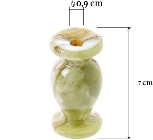 حامل شموع دانيلوفو، شمعدان من رخام العقيق الطبيعي للشموع الرقيقة، حامل شموع أرثوذكسية، مثالي للشموع التي يصل قطرها إلى 1/3 بوصة (الارتفاع 1.9 بوصة) in Kuwait