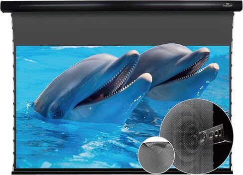 VIVIDSTORM-Movie Screens,Perforate Sound Transparent Obsidian Long Focus ALR Screen,Electric Tab-tensioned Drop Down Screen,Compatible with Lumen up to 2500ANSI Short Throw Projector,VMSLPALR100H in Saudi Arabia