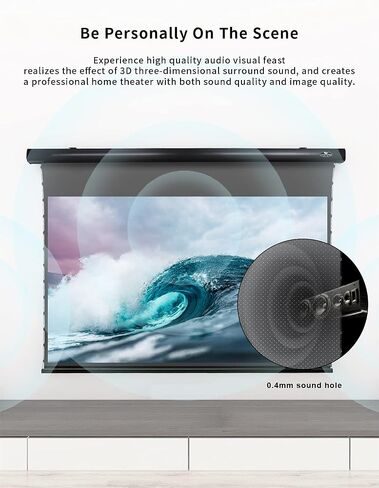 VIVIDSTORM-Movie Screens,Perforate Sound Transparent Obsidian Long Focus ALR Screen,Electric Tab-tensioned Drop Down Screen,Compatible with Lumen up to 2500ANSI Short Throw Projector,VMSLPALR100H in Saudi Arabia