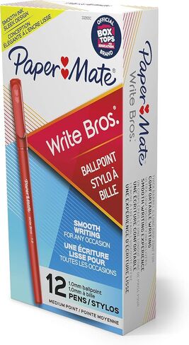 Paper Mate Write Bros Ballpoint Pens, Medium Point (1.0mm), Red, 12 Count in Saudi Arabia