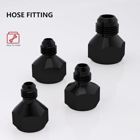 APIELE 8AN Female to 6AN Male Flare Aluminum Black Reducer Adapter (AN8-AN6-2PCS) in Saudi Arabia