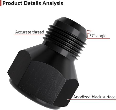 APIELE 8AN Female to 6AN Male Flare Aluminum Black Reducer Adapter (AN8-AN6-2PCS) in Saudi Arabia